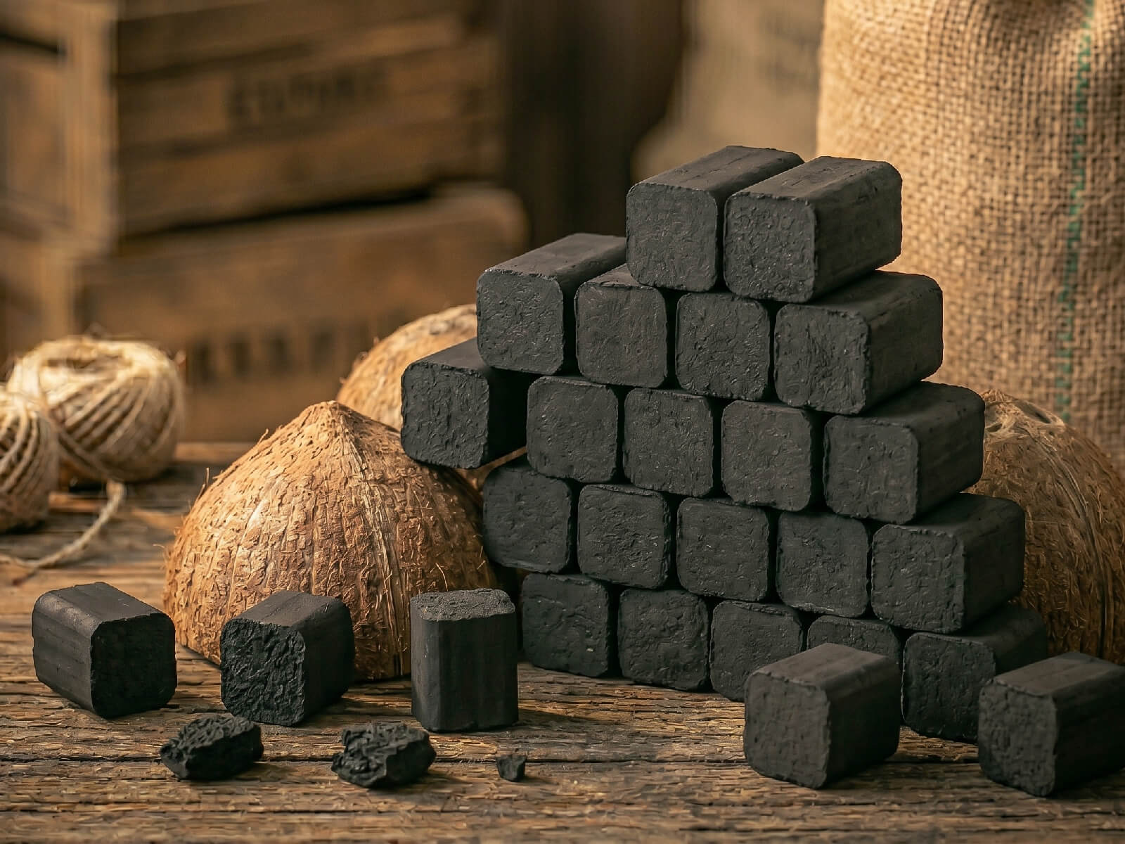Coconut Shell Charcoal Briquettes (Standard) — Standard Briquettes