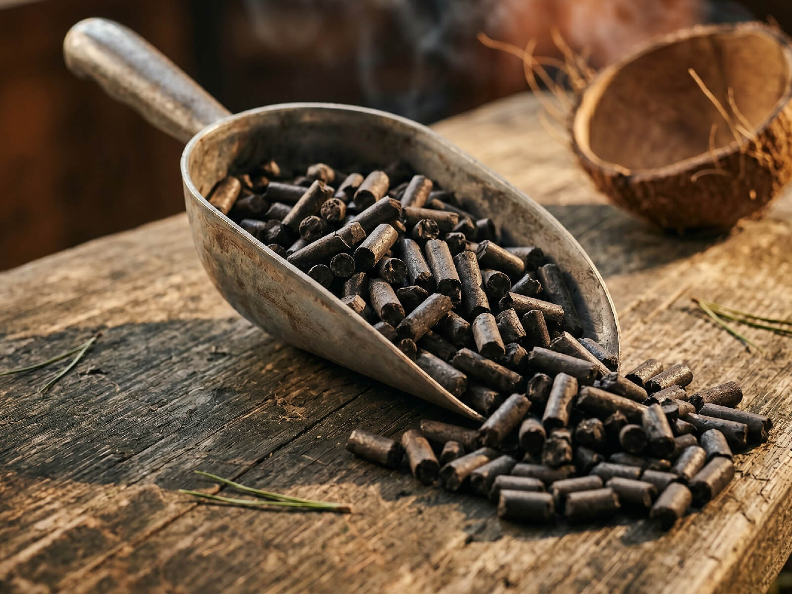 Coconut Shell Charcoal Pellets (Cylindrical) — Cylindrical Pellets
